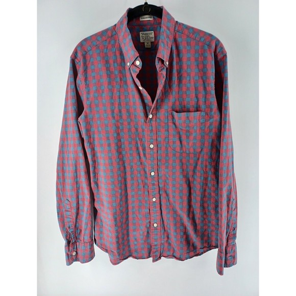 J.CREW Other - J.Crew Shirt Men's Medium red/gray Button-Down Long Sleeve Plaid Slim Untucked